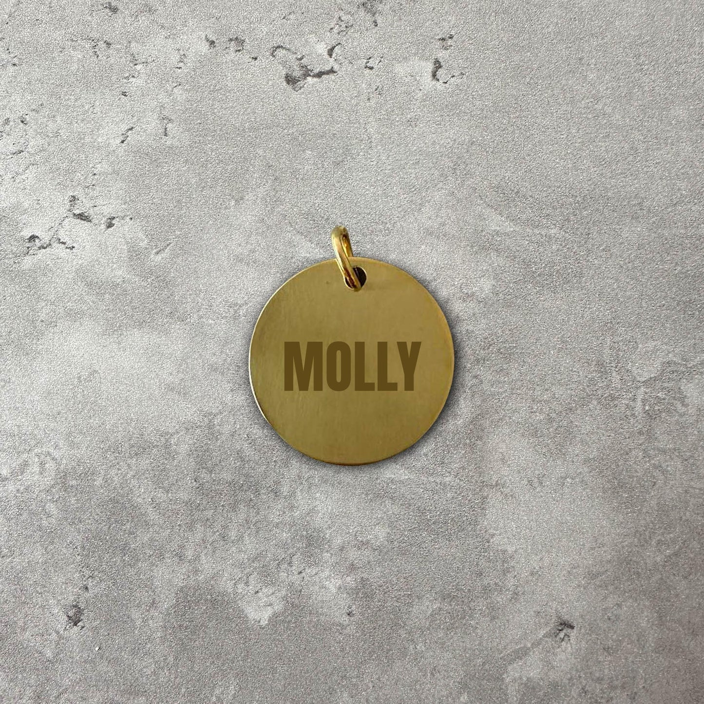 Stainless steel name tag - Font Anton