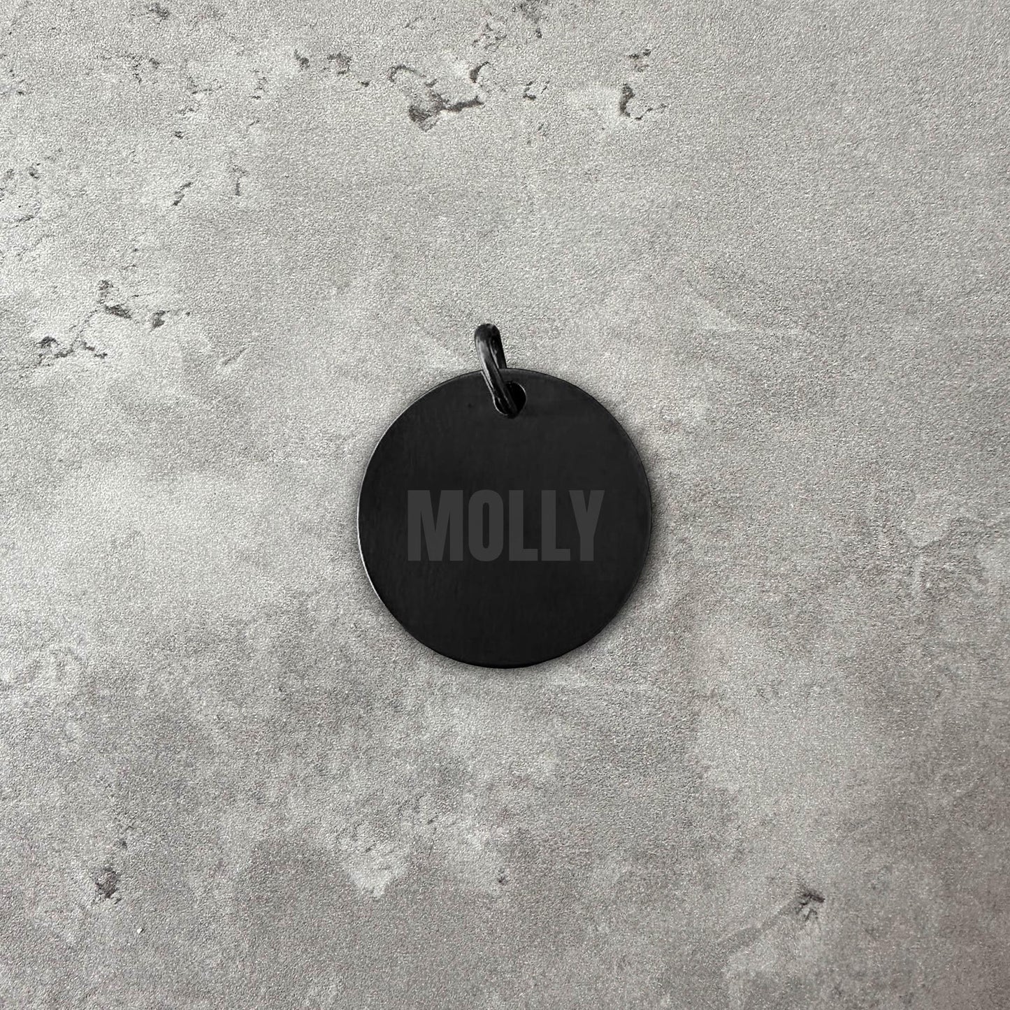 Stainless steel name tag - Font Anton