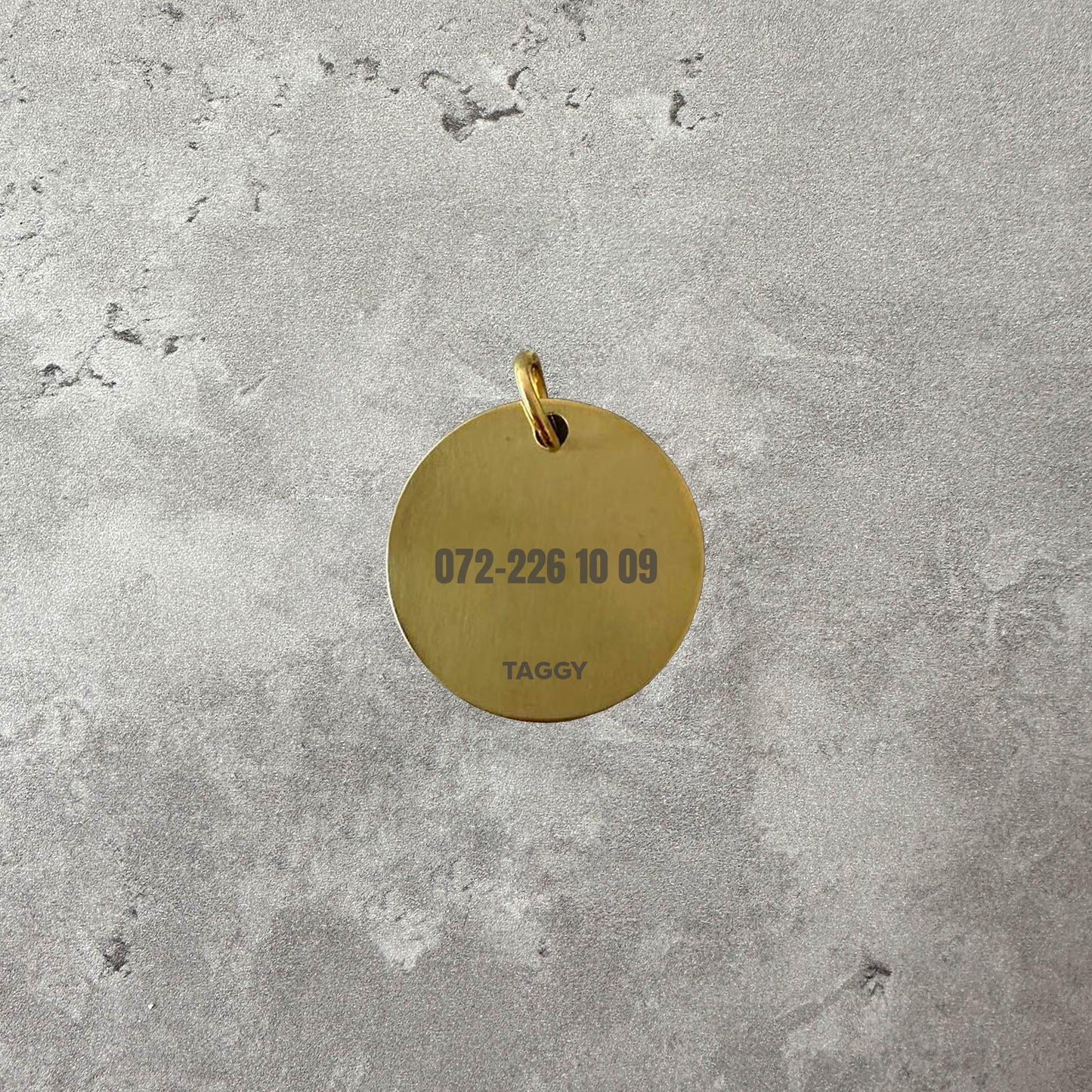 Stainless steel name tag - Font Anton