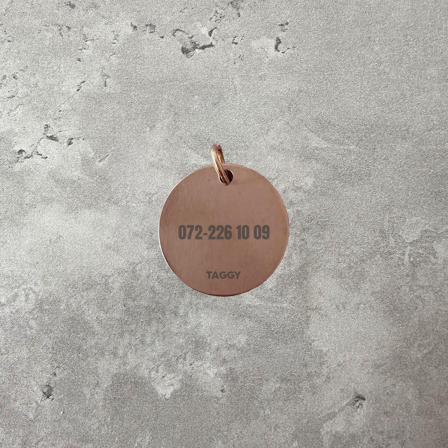 Stainless steel name tag - Font Anton