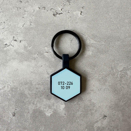 Light blue name tag for dog - Font Tea