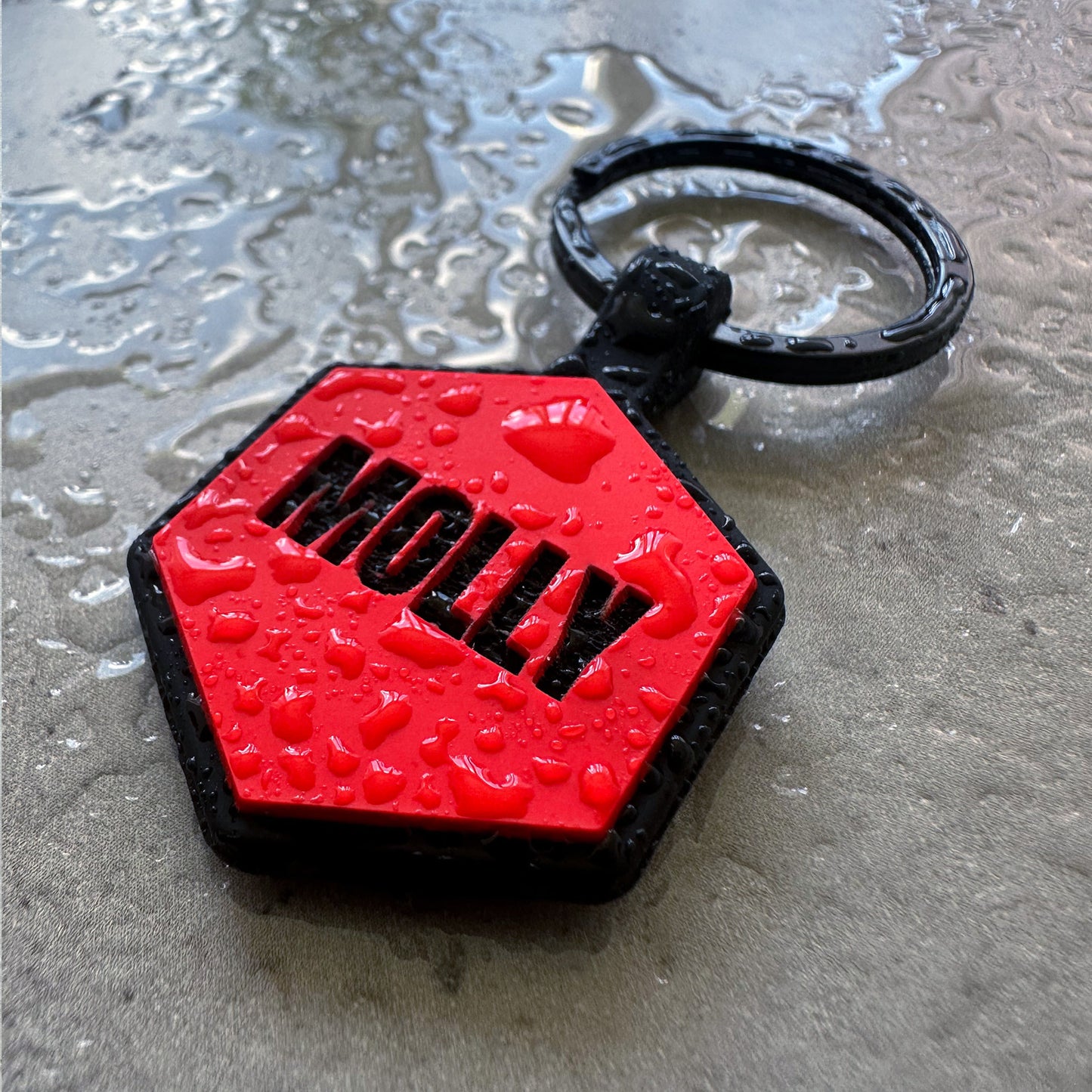 Red name tag for dog - Font Anton