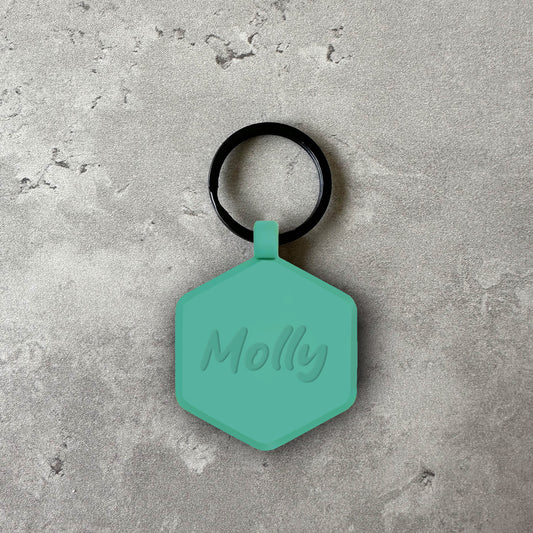 Luminous green dog name tag - Font Tea