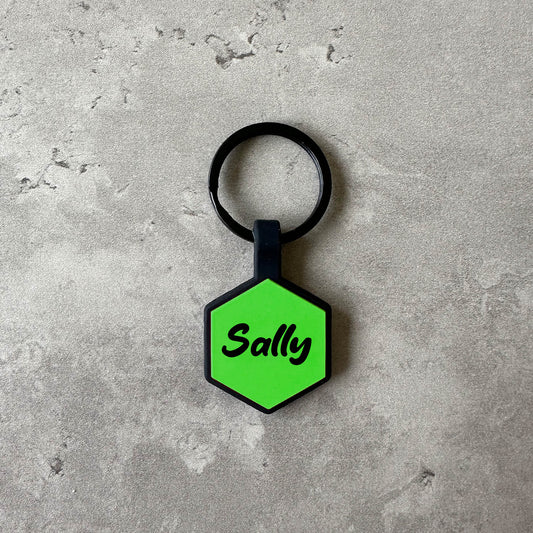 Green name tag for dog - Font Tea