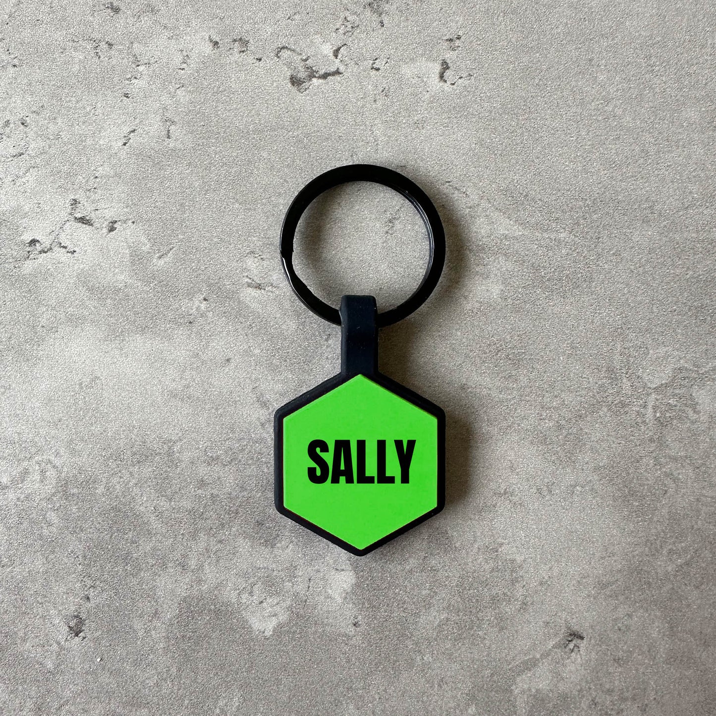 Green name tag for dog - Font Anton